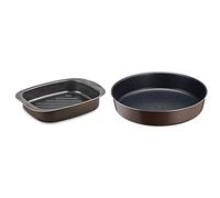 Tefal Success Plat Rôtir Aluminium J1602002, fabriqué en France & Perfectbake Moule A Manqué 26cm Aluminium 100% Recyclé J5549702, fabriqué en France