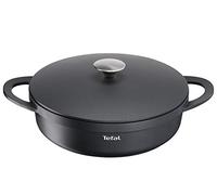 TEFAL Trattoria E21872 Sauteuse à Bord Haut en Fonte d'Aluminium Avec Couvercle, Revêtement Antiadhésif, Bonne Conservation de la Chaleur, Passe au Four