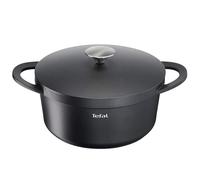 Tefal Trattoria Marmite Rond Noir Faitout Rond Rond Noir Fonte d`Aluminium Titane Noir Céramique Gaz Halogène
