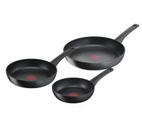 Tefal Ultimate On Lot de 3 poêles 20/24/28 cm avec revêtement très résistant, Thermo-Signal, Thermo-Fusion, forme profonde, tous types de cuisinières, passe au four, sans PFOA