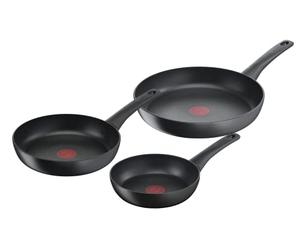Tefal Ultimate On Lot de 3 poêles 20/24/28 cm avec revêtement très résistant, Thermo-Signal, Thermo-Fusion, forme profonde, tous types de cuisinières, passe au four, sans PFOA