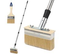 Tefola Lot de 2 pinceaux à lasure, Brosse de terrasse de 150 cm avec poignée Extensible, Pinceau de Peinture Murale de 21 cm, pour peintures, Verre, Murs, plafonds, abris et clôtures