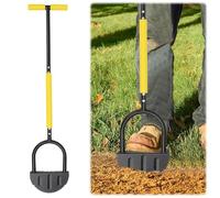 Tefola Outil professionnel pour bordure de jardin - Bêche en demi-lune - Coupe-bordure de gazon robuste avec lame en dents de scie et poignée en T confortable | Bordures de jardin, patios et