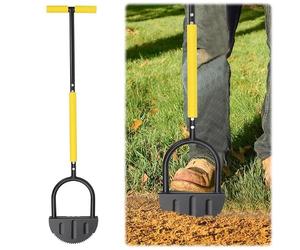 Tefola Outil professionnel pour bordure de jardin - Bêche en demi-lune - Coupe-bordure de gazon robuste avec lame en dents de scie et poignée en T confortable | Bordures de jardin, patios et