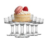 Tefrine Coupes à dessert en verre, lot de 6 coupes à glace, verres à cocktail pour crevettes à queue courte, verres à apéritif, salades de fruits