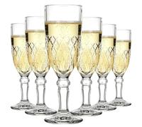 Tefrine Lot de 6 Flûtes à Champagne en Cristal，Verres à Vin Mousseux Prosecco Élégants de 165 ml, Parfaits pour Fêtes et Occasions Spéciales，Verrerie en Cristal Haut de Gamme