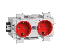 tehalit Tehalit Prise double rouge avec cadre frontal GS2001 vrt Quantité:1