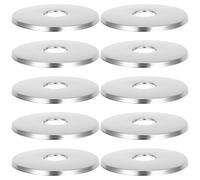 TEHAUX 10 Pièces Bride de Bras Acier Inoxydable, Couvercle de Robinet, Argenté, 3,15 Pouces, pour Systèmes Baignoire, Cache Décoratif de Salle de Bain