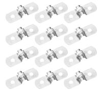 TEHAUX 100 Pièces Collier de Serrage Inox en Acier 304 Haute Résistance, Pince en U Ressort pour Usage Industriel et Domestique, Support de Fixation Tube Argenté