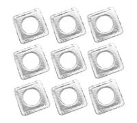 TEHAUX 10pcs Couvercles de Brûleurs de Cuisinière en Aluminium Argenté Réutilisables et Résistants à L’huile pour Protection et Nettoyage du Réchaud à Gaz Cuisine