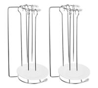 TEHAUX 2 Ensembles Étagère Suspendue en Acier Inoxydable pour Brochettes pour Barbecue, Support Portable Plateau Récupérateur, Pratique et Détachable pour Usage en Extérieur