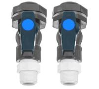 TEHAUX 2 Pièces Kit Robinet Cuve Eau Pluie PVC 3/4'' Noir avec Vanne de Contrôle pour Collecteur Eau de Pluie et Récupérateur de Jardin