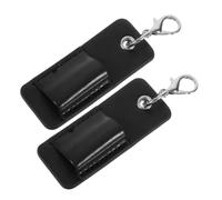 TEHAUX 2 Pièces Porte-stylo à Pince Portable en Pu et Métal Noir avec Clip Anti-chute, Usage Polyvalent pour Réunions Professionnelles et Scolaires