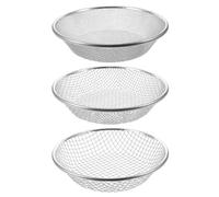 TEHAUX 3 Pièces Tamis de Jardin Rond 1/8, 1/4 et 3/8 en Fer Galvanisé | Maille Renforcée, Cadre Circulaire Soudé, Format 30x30x7cm pour Usage Extérieur