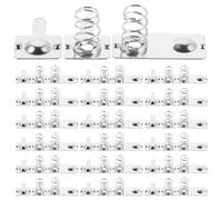TEHAUX 30 Ensembles Boîte de Ressorts pour Piles AAA Argenté en Métal, Compatible Gadgets et Appareils Électroniques Domestiques, Installation Facile, Lot de Sets de Pièces