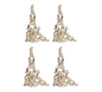 TEHAUX 4 Pièces Applique D'angle de Fleur Vintage Style Rococo en Plastique Dur Léger et Résistant à L'humidité, Décor Mural et Mobilier pour Projets D'amélioration Intérieure,