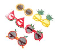 TEHAUX 5 Pièces Lunettes de Soleil Fruitées Ananas et Fraise Légères en PC Monture Flexible Ambiance Estivale Lors de Voyages et Sorties Jeunesse