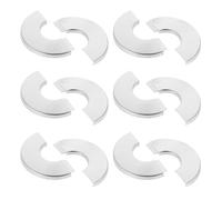 TEHAUX 6 Pièces Bride de Plaque Murale Fendue en Acier Inoxydable pour | Finition Mate Argentée, Cache les Ouvertures Rondes, Usage Salle de Bain et Buanderie