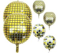 TEHAUX 6pcs Ballons en Aluminium Forme Boule Disco Légers et Faciles à Suspendre pour Décoration de Fête Élégante et Délicate, pour Soirée et Anniversaire