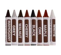 TEHAUX 8 Pièces Kit de Réparation pour Meubles en Cire Stylo Retouche Bois Sûr et Design Ergonomique, pour Rayures sur Papier et Métal