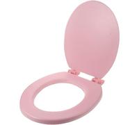 TEHAUX Abattant de Toilette Confort et Chaleur Forme O en Mousse Rembourrée Fermeture Lente, Coussin Moelleux Rose pour Siège de Toilette pour Maison et Hôtel