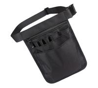 TEHAUX Banane Utilitaire Noire pour Infirmières, Organisateur Multi-compartiments Résistant à L'usure, Pochette Polyvalente à Bandoulière ou Ceinture, Sacoche Pratique pour Fournitures
