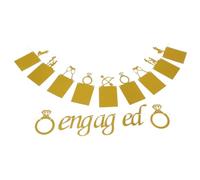 TEHAUX Bannière Décorative en Papier Jaune pour Fête de Fiançailles Design Unique, Atmosphère Scintillante et Ambiance Festive Captivante
