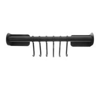 TEHAUX Barre Cuisine Murale en Acier au Carbone Noir 6 Crochets Mobiles Robuste et Polyvalente, Support sans Perçage pour Ustensiles et Serviettes