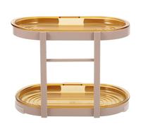 TEHAUX Boîte à Savonnette à Laver Murale, Porte-savonnette Simple Double Couche en Fer et Plastique, sans Perçage, pour Éponges et Savons Décoratifs, la Cuisine et Salle de Bain