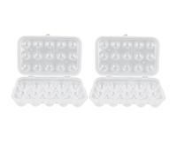 TEHAUX Boîte à Œufs Rangement Pratique 2 Pièces en Plastique avec Couvercle, 15 Compartiments Facile à Nettoyer pour Réfrigérateur Cuisine ou Plan de Travail