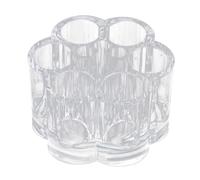TEHAUX Boîte de Rangement Transparente pour Cosmétiques à 6 Compartiments de Fleur, Support Maquillage en Plastique, Mini Présentoir pour Coiffeuse