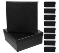 TEHAUX Boîtes de Rangement Carrées Noires Épaisses en Papier Recyclé, Lot de 10pcs, Boîte pour Mariage Simple et Élégante pour Bridesmaid Proposal