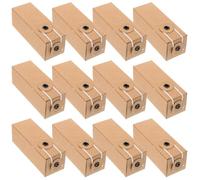 TEHAUX Boîtes D'emballage en Papier Kraft Khaki Design Compact et Portable Lot de 12 pour Cosmétiques pour Parfum et Huile Essentielle
