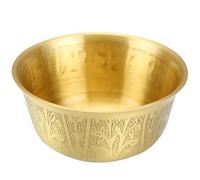 TEHAUX Bol en cuivre à motifs peints, bords polis pour offrande de riz, décor de table pour cérémonie bouddhiste dans un temple