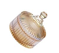 TEHAUX Bonbonnière en Verre Cristal Ronde Jaune, Forte Sensation tridimensionnelle, Contenant pour café en Grains, décoration intérieure pour Maison