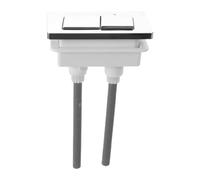 TEHAUX Bouton Poussoir Rectangulaire Wc Double Chasse ABS | Installation sans Outil, Boîtier Chromé Brillant, Contrôle Indépendant, Réduit la Consommation D'eau Domestique