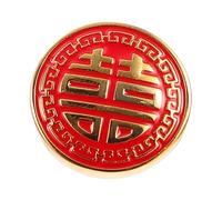TEHAUX Broche Simple et Élégant Accessoire de Vêtements en Cuivre Chinoise Double Symbole Bonheur comme Noël pour Marié pour Occasions Spéciales