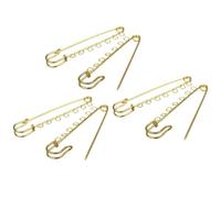 TEHAUX Broches Métalliques Dorées 10pcs avec 7 Trous Soudés, Goupilles à Ressort Faciles à Utiliser Retirer pour Pull et Tippet
