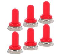 TEHAUX Capuchons de Protection en Silicone Rouge Résistant la Poussière L'abrasion, Pack de 6 pour Interrupteur à Bascule 12mm pour Système D'arrêt D'urgence en Milieu Automobile