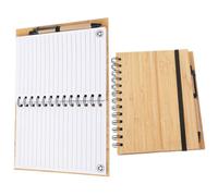 TEHAUX Carnet à Spirale en Papier et Bambou, Pages Lignées pour Notes | Organisation des Horaires, Écriture Fluide sans Bavure, pour Listes, Cours et Voyages