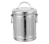 TEHAUX Cendrier Portable en Fer Galvanisé Vintage avec Couvercle, Mini Poubelle Pratique Facile à Nettoyer, Corbeille de Bureau de Seau pour Usage Domestique