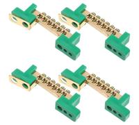 TEHAUX Connecteur de Mise la Terre en Cuivre 4 Pièces 6 Positions 6x9 Mm Bornier à Vis Vert pour Tableau Électrique Domestique et Industriel Bloc de Connexion Sécurisé et Solide