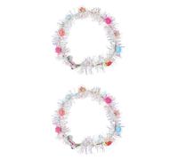 TEHAUX Couronne de Fleurs Lumineuse LED 2pcs en Plastique Confortable et Facile à Porter pour Fête D'anniversaire et Selfie Couleur Aléatoire