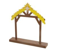 TEHAUX Crèche de Noël en Bois Marron, Étable Artisanale pour Table | Décor Religieux Classique, Structure Stable et Montage Facile, Fond de Table pour Réunions Familiales Festives