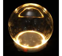 TEHAUX Dôme de Verre Lumineux Socle en Bois pour Couverture de Fleur Immortelle, Décoration de Bureau et Présentation Artisanale, Design Élégant et Fonctionnel