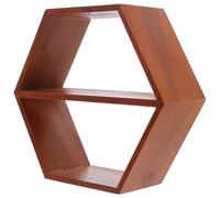 TEHAUX Étagère Murale Hexagonale Décoration Créative et Support de Rangement Pratique en Bois Marron Toucher Confortable pour Maison