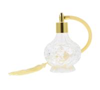 TEHAUX Flacon de Parfum en Verre Vintage 80Ml Pompon Décoratif Vaporisateur Rechargeable pour Parfum et Huiles Essentielles Bouteille Spray Élégante pour Usage Couleur Aléatoire
