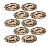 TEHAUX Inserts de Trou de Serrure Ronds en Laiton, Lot de 10 Cache-Serrures pour Tiroirs de Commode et Boîtes à Bijoux, Quincaillerie Vintage pour Mobilier Ancien