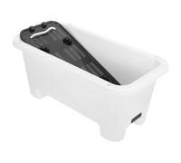 TEHAUX Jardinière en Plastique Auto-arrosante, Pot de Fleurs Rectangulaire en PP Blanc, Support Treillis, pour Légumes et Oignons, Petit Jardin Extérieur