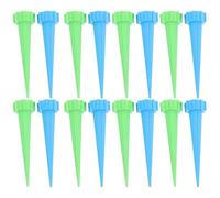TEHAUX Lot de 16 Dispositifs D'arrosage Automatique Goutte à Goutte en Plastique, Système D'irrigation pour Plantes D'intérieur, Bleu et Vert, Arroseur de Fleurs Automatique pour Jardin